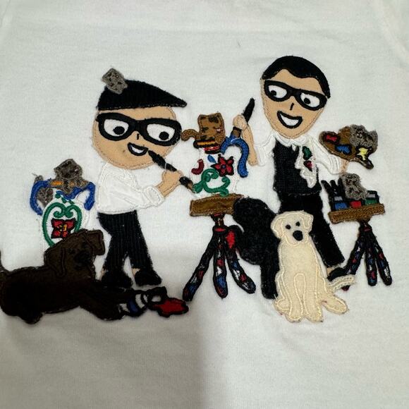 DOLCE & GABBANA Baby 12-18 Months #dgfamily Appliqué T-Shirt Short Sleeve White - Picture 4 of 13